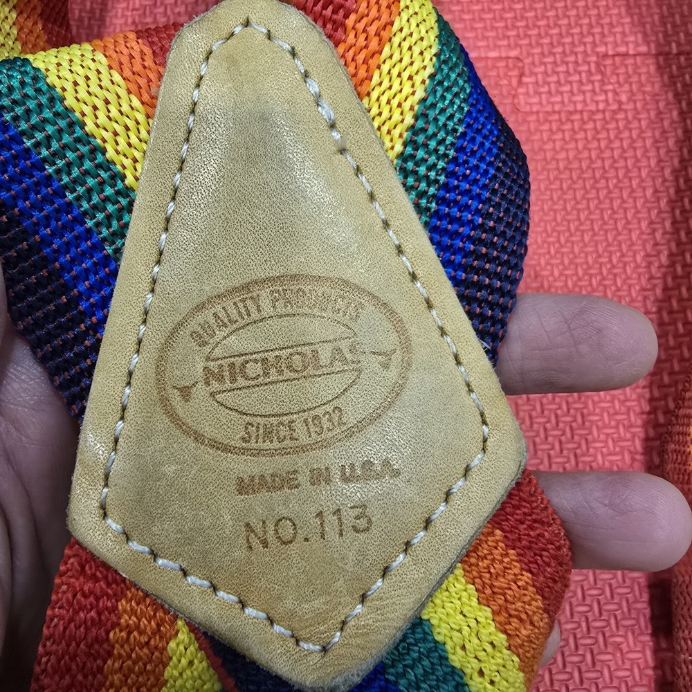 Vintage Nicholas Rainbow‎ Striped Suspenders Braces Made in USA No. 113 Retro - Picture 6 of 9